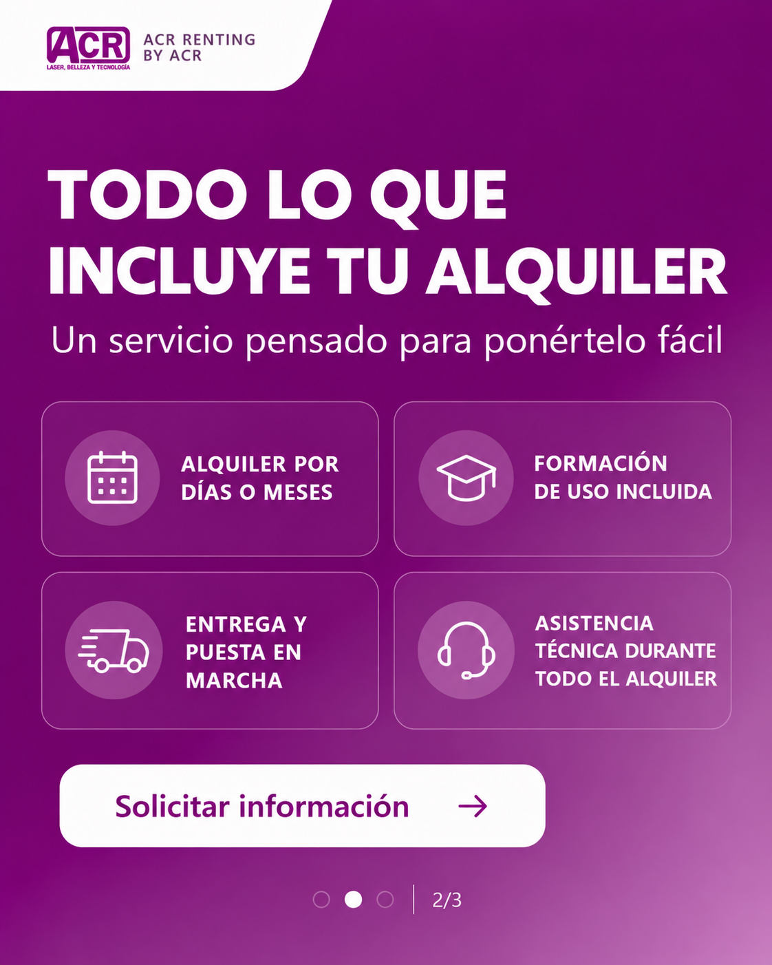 Alquiler de aparatología médico-estética ACR — imagen 2